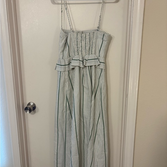 Tuckernuck Striped Midi Dress in White and Green - Picture 7 of 10